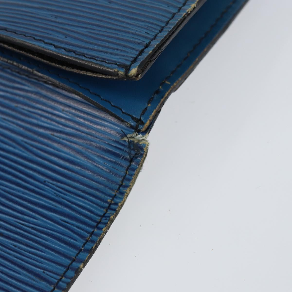 LOUIS VUITTON Epi Montaigne 27 Clutch Bag Blue M52655 LV Auth 154577