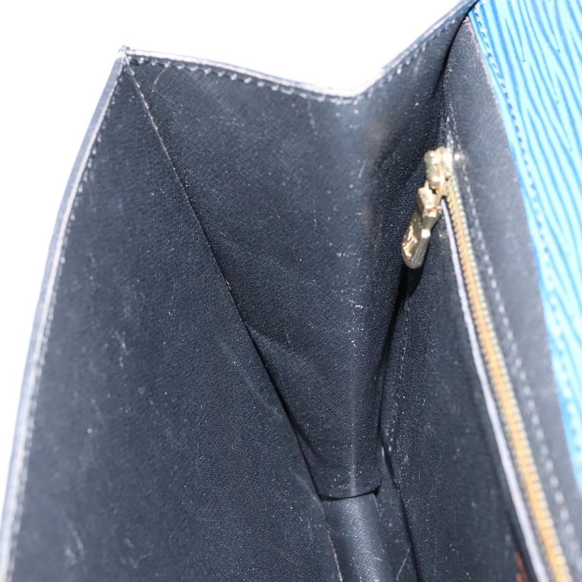 LOUIS VUITTON Epi Montaigne 27 Clutch Bag Blue M52655 LV Auth 154577