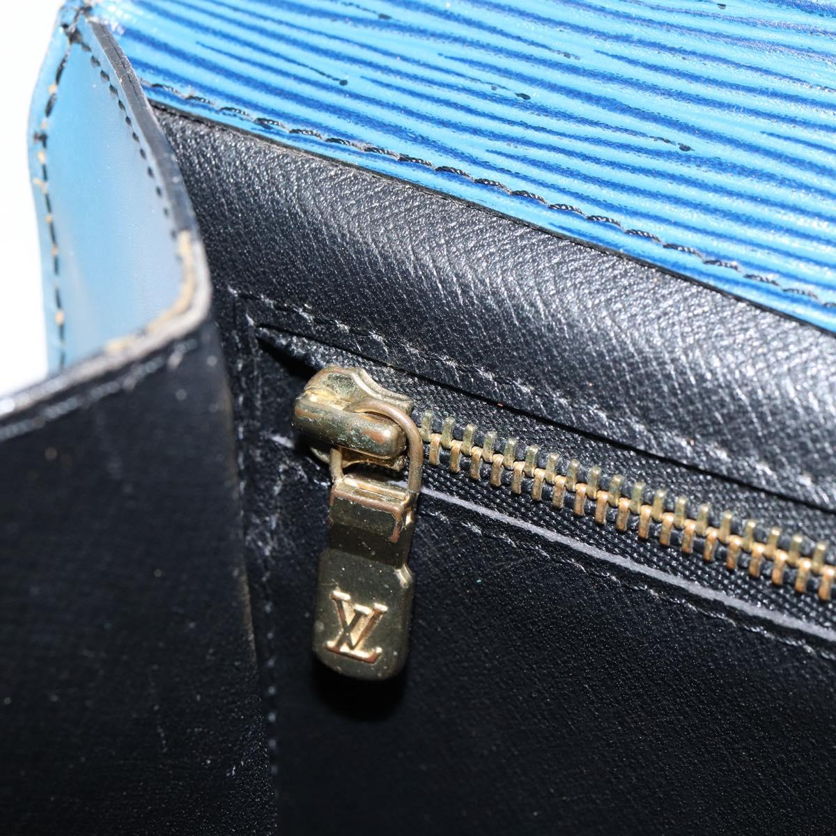 LOUIS VUITTON Epi Montaigne 27 Clutch Bag Blue M52655 LV Auth 154577