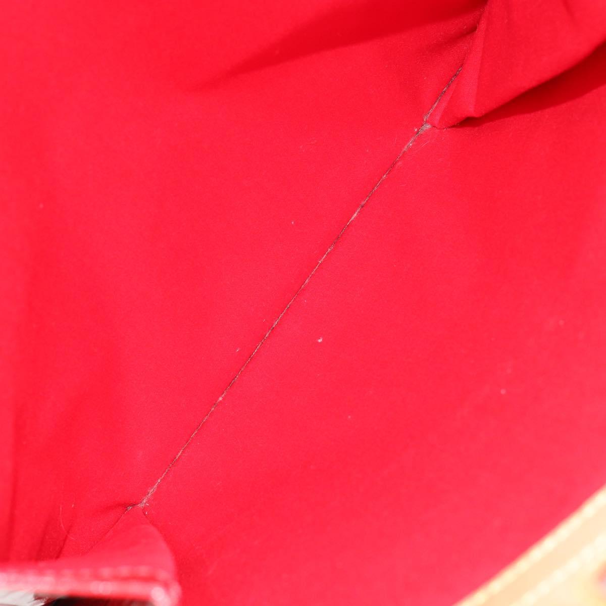 LOUIS VUITTON Monogram Vernis Stanton Tote Bag Red M91078 LV Auth 154578