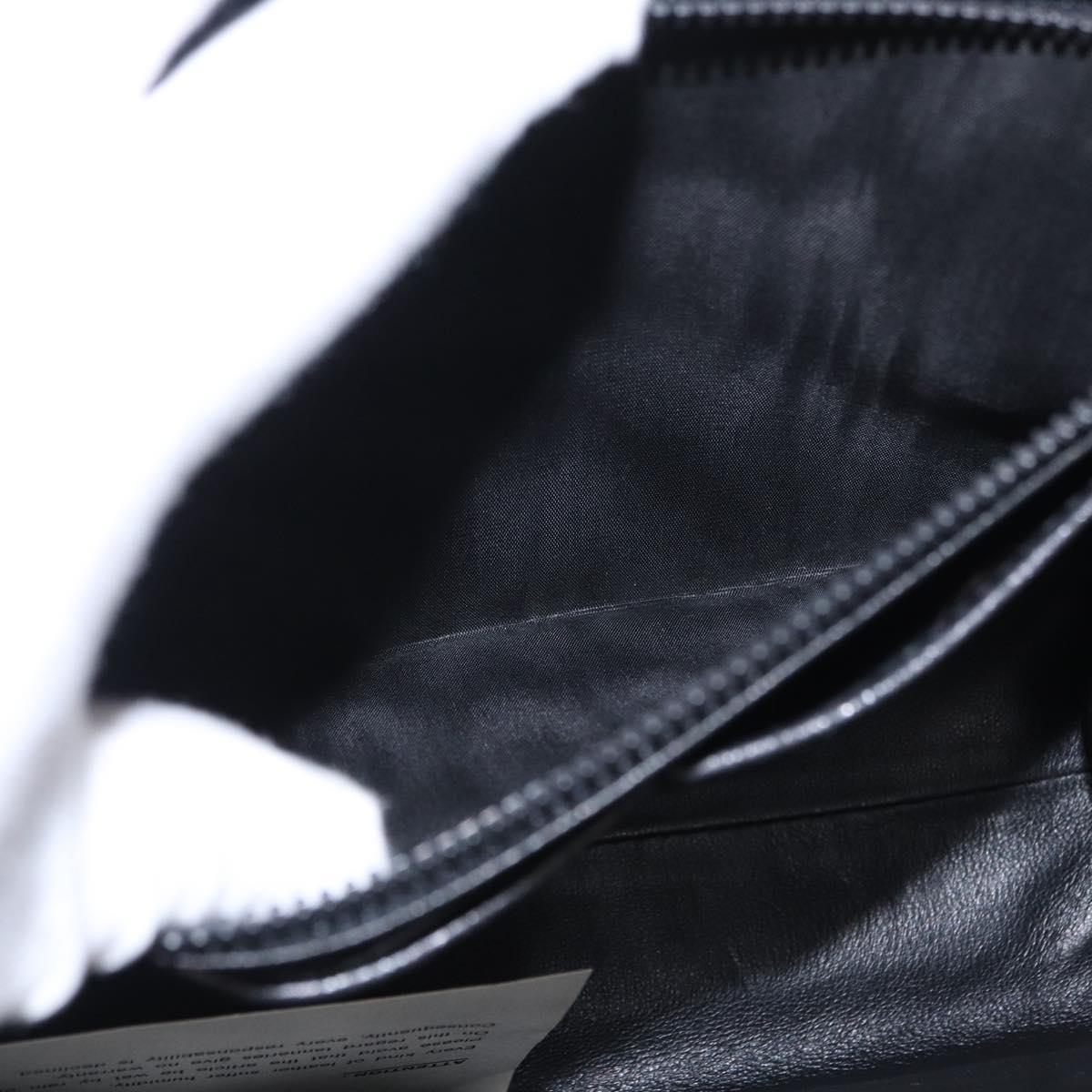 BALLY Hand Bag Leather Black Gold Auth 154580