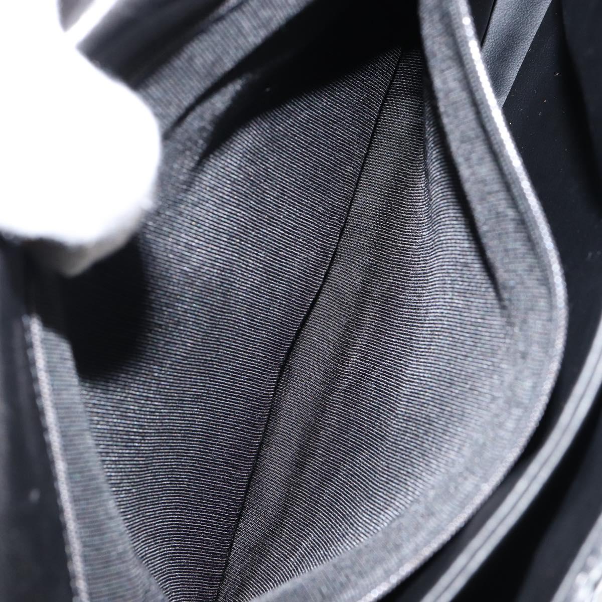 BALLY Quilted Hand Bag Leather Black gold Auth 154581