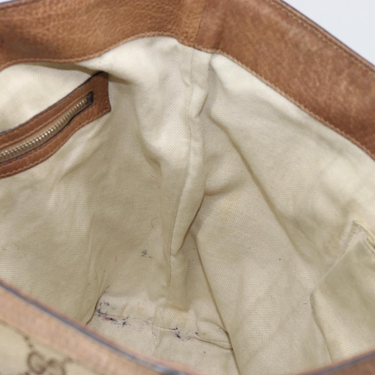 GUCCI GG Canvas Miss GG Tote Bag Beige Silver 342591 Auth 154584