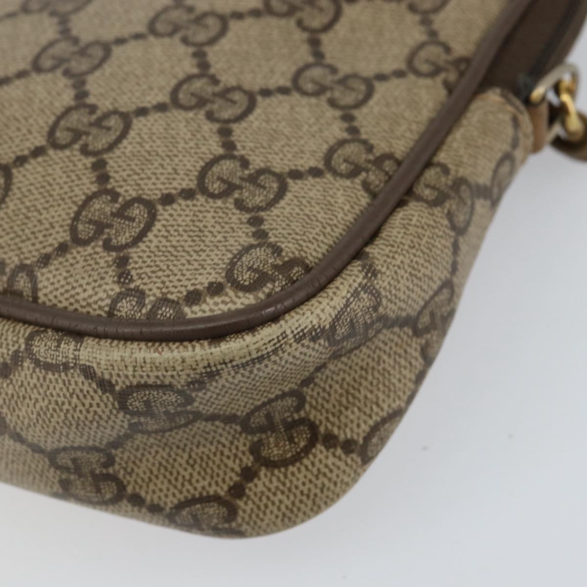 GUCCI GG Supreme Shoulder Bag PVC Beige Gold 97 02 068 Auth 154585