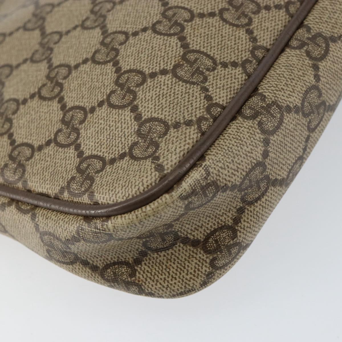 GUCCI GG Supreme Shoulder Bag PVC Beige Gold 97 02 068 Auth 154585