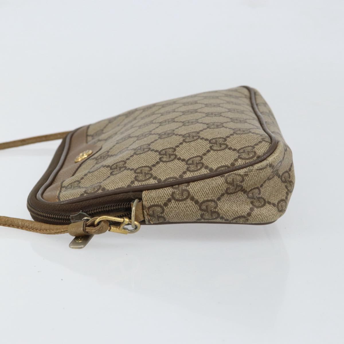 GUCCI GG Supreme Shoulder Bag PVC Beige Gold 97 02 068 Auth 154585
