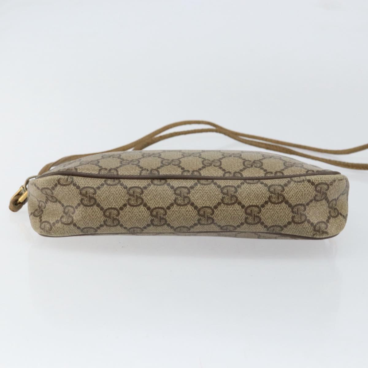 GUCCI GG Supreme Shoulder Bag PVC Beige Gold 97 02 068 Auth 154585