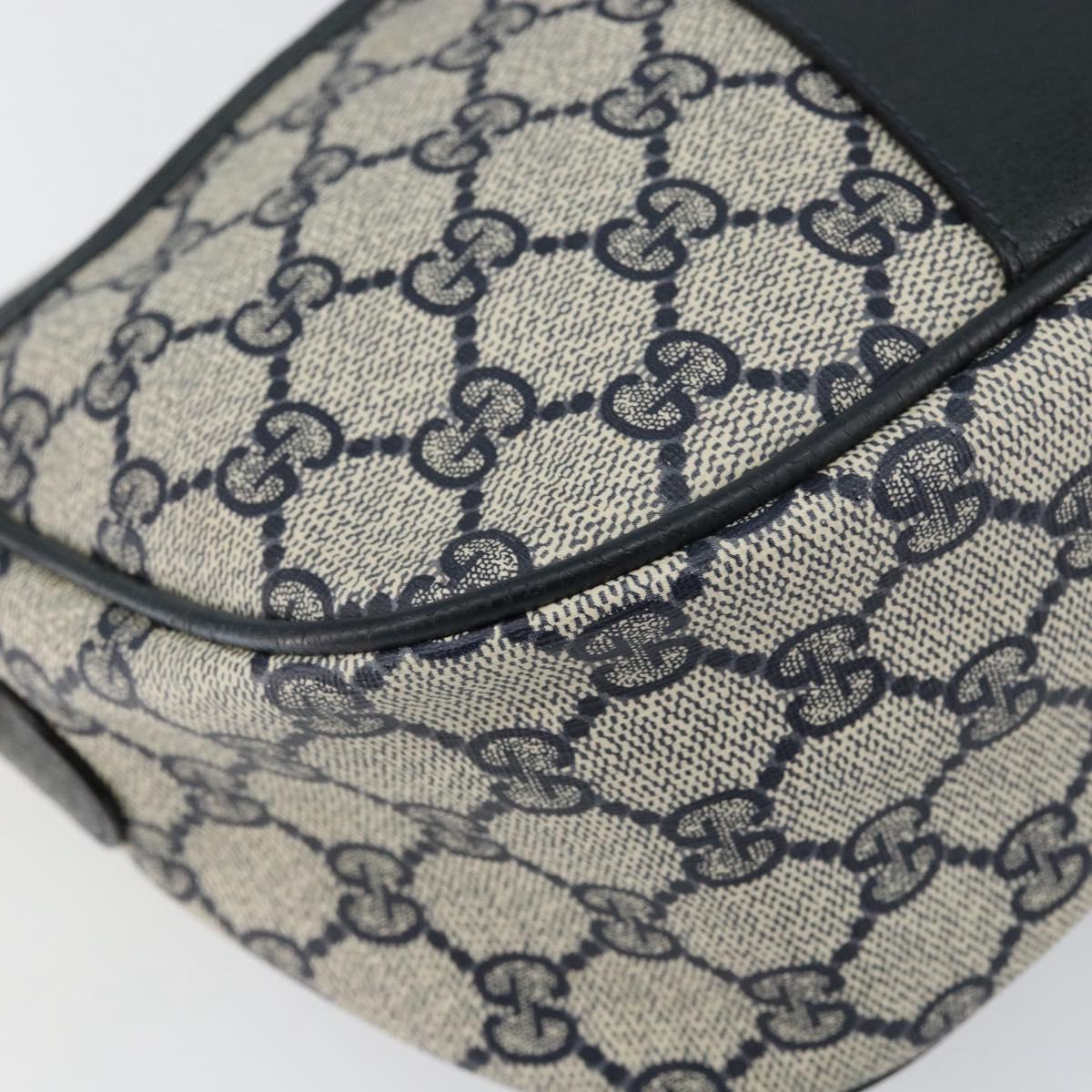 GUCCI GG Supreme Web Sherry Line Bag PVC Navy Gold 89 02 032 Auth 154586