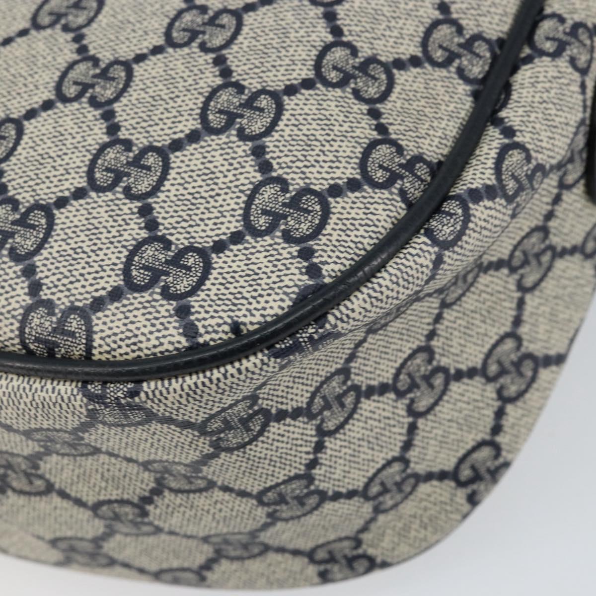 GUCCI GG Supreme Web Sherry Line Bag PVC Navy Gold 89 02 032 Auth 154586