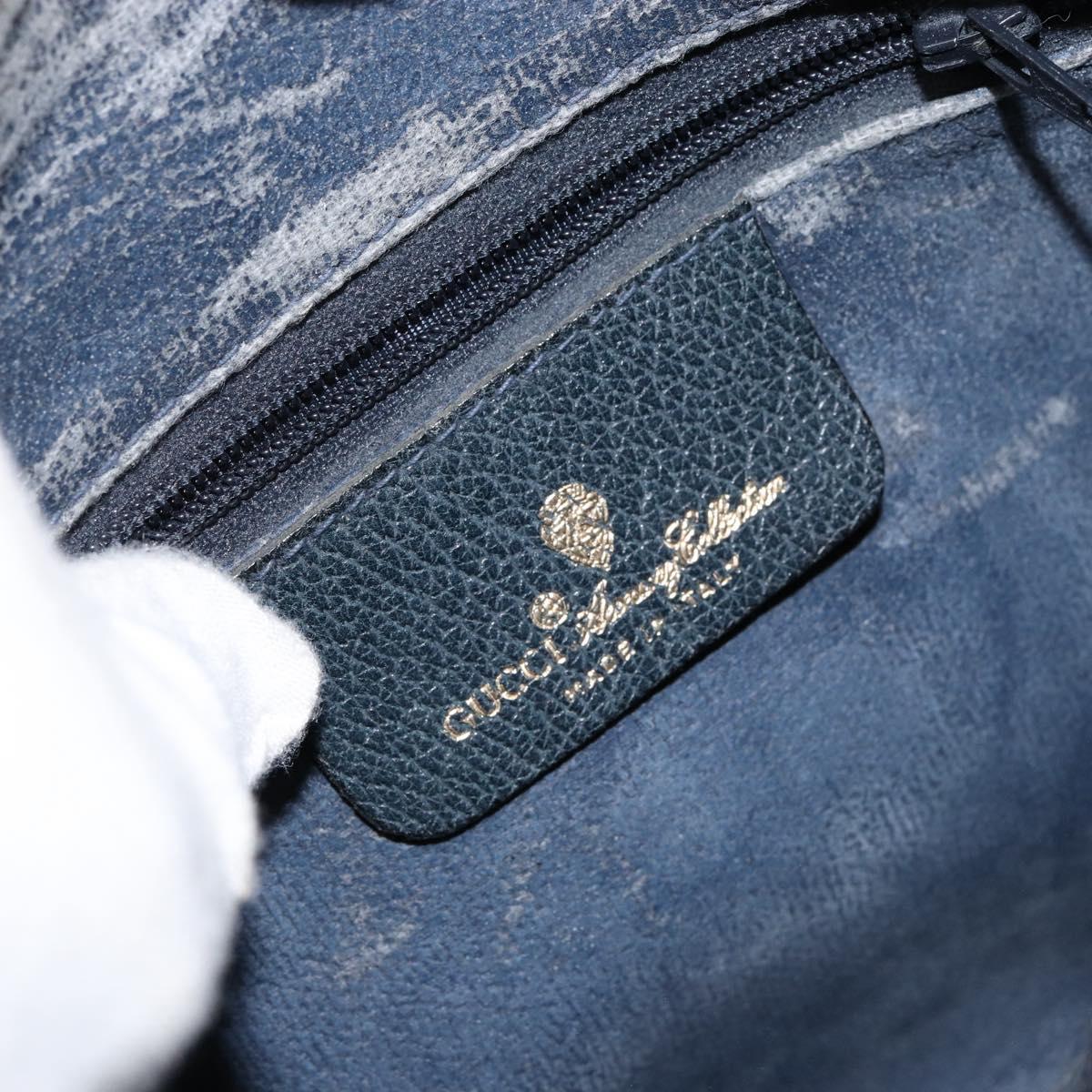 GUCCI GG Supreme Web Sherry Line Bag PVC Navy Gold 89 02 032 Auth 154586