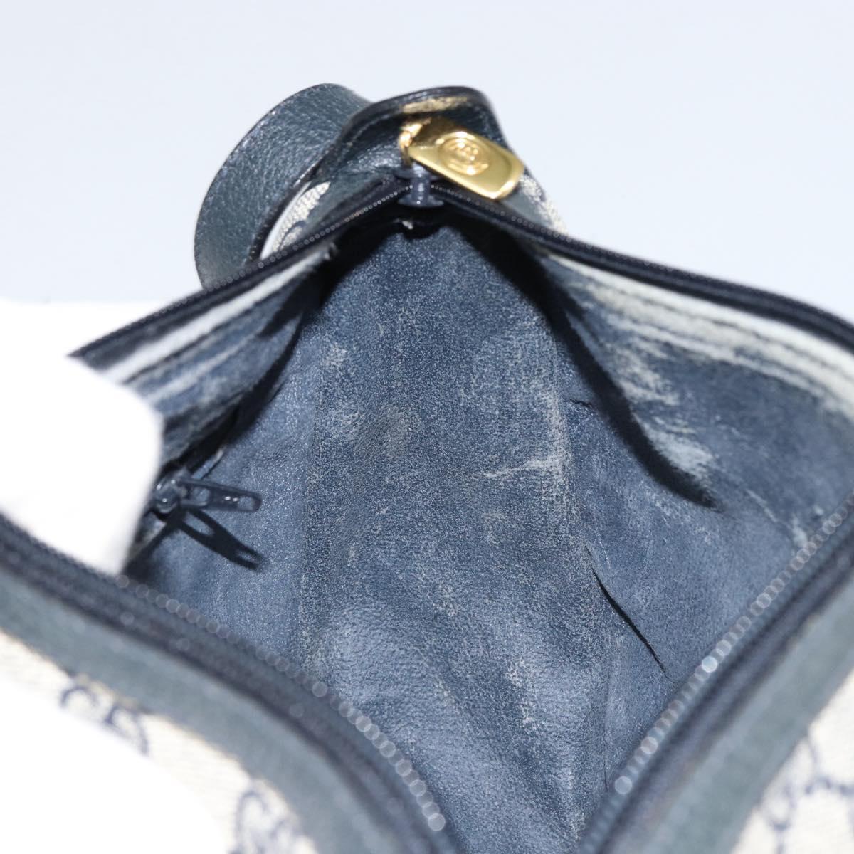 GUCCI GG Supreme Web Sherry Line Bag PVC Navy Gold 89 02 032 Auth 154586