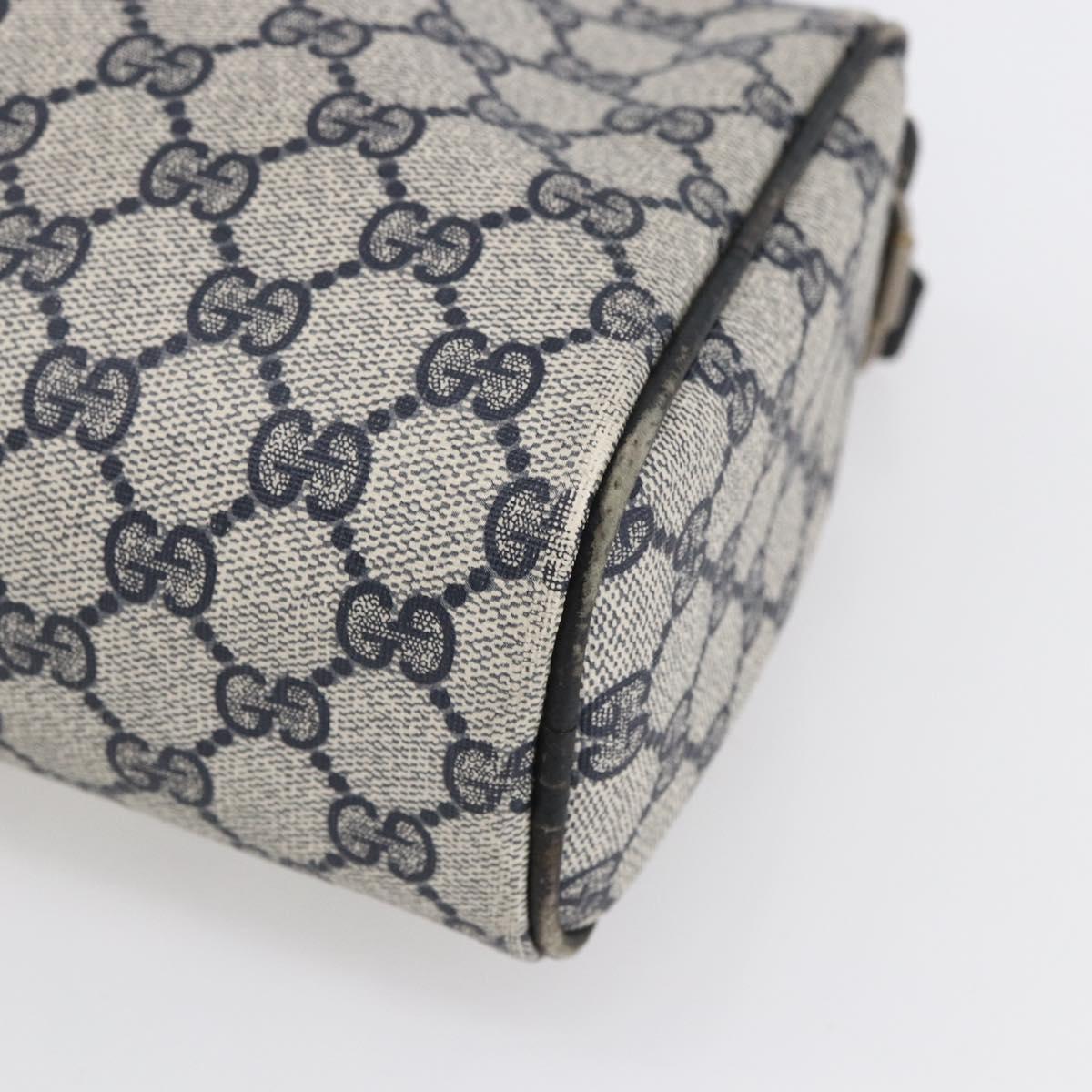 GUCCI GG Supreme Sherry Line Shoulder Bag PVC Navy Gold 010 378 Auth 154587