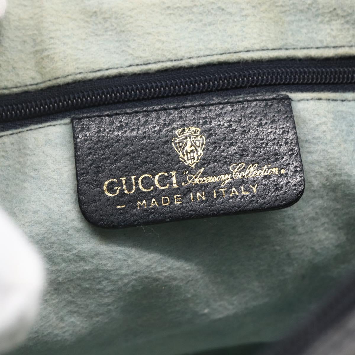 GUCCI GG Supreme Sherry Line Shoulder Bag PVC Navy Gold 010 378 Auth 154587