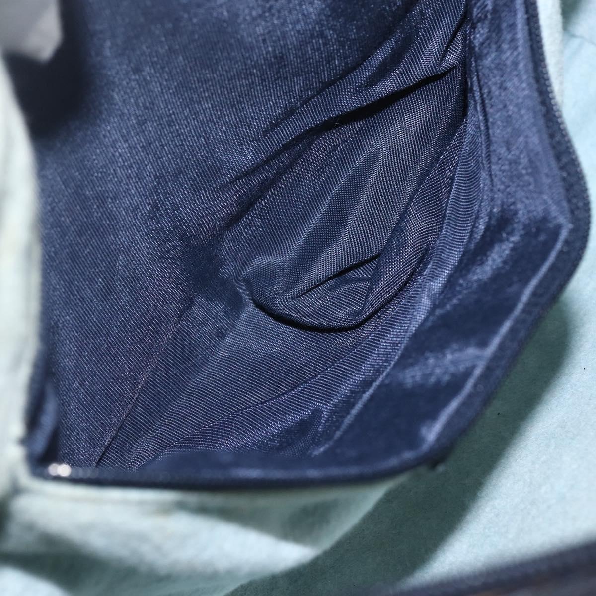 GUCCI GG Supreme Sherry Line Shoulder Bag PVC Navy Gold 010 378 Auth 154587