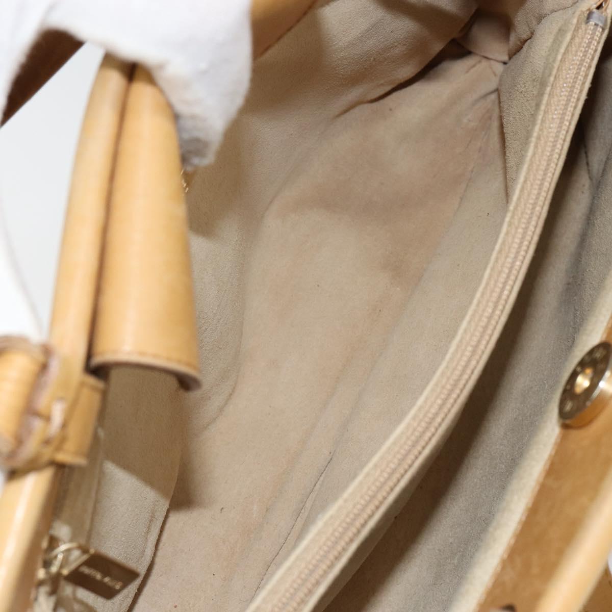 BOTTEGA VENETA INTRECCIATO Hand Bag Leather 2way Beige Gold Auth 154588