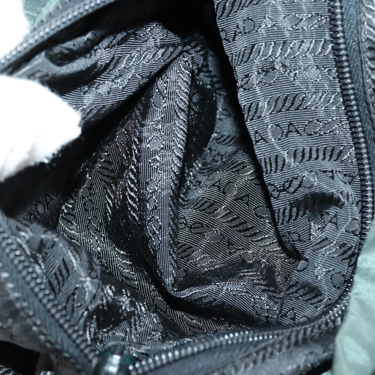 PRADA Backpack Nylon Green Silver Auth 154589