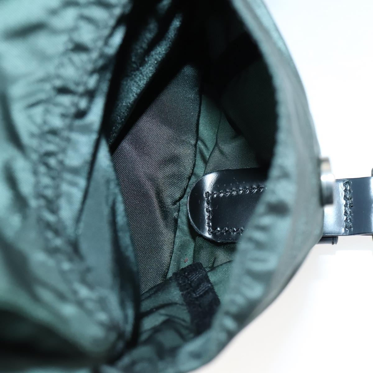 PRADA Backpack Nylon Green Silver Auth 154589