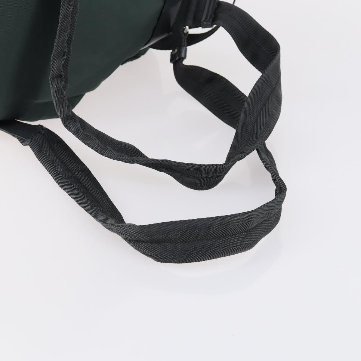 PRADA Backpack Nylon Green Silver Auth 154589