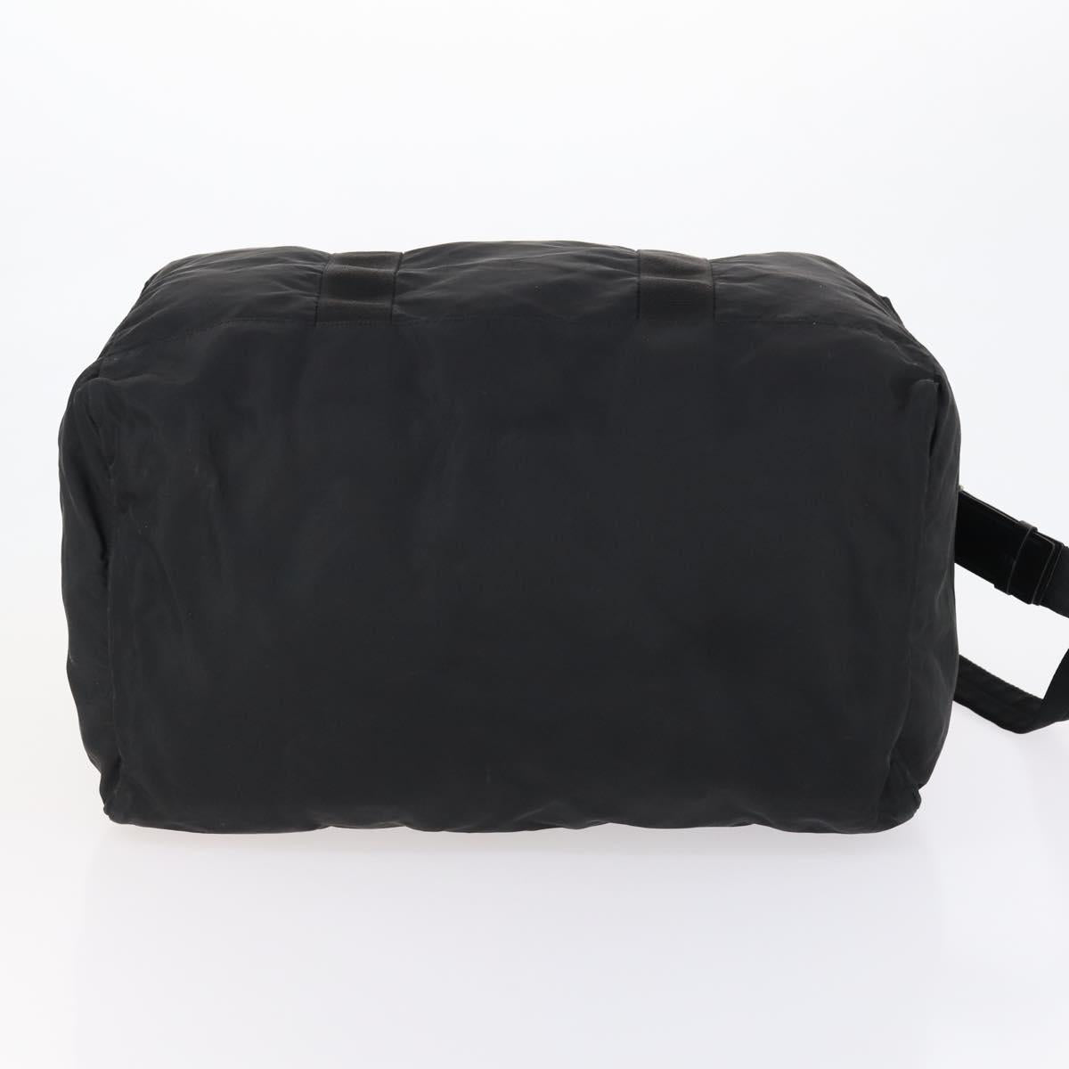 PRADA Boston Bag Nylon 2way Black Silver Auth 154610