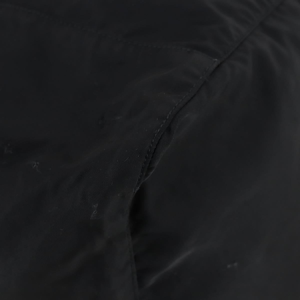 PRADA Boston Bag Nylon 2way Black Silver Auth 154610