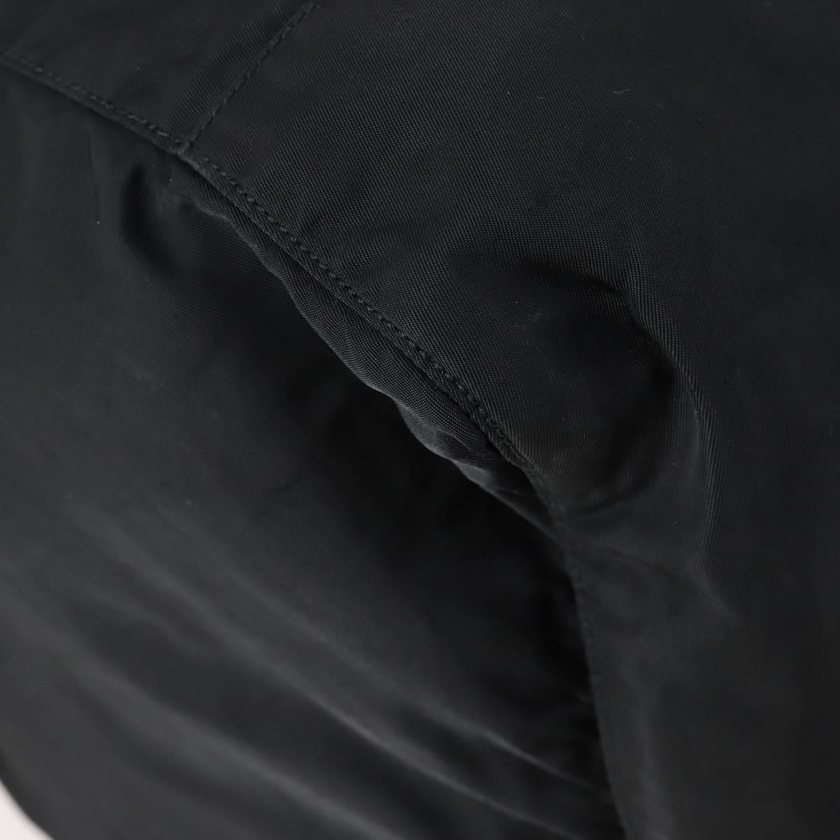 PRADA Boston Bag Nylon 2way Black Silver Auth 154610