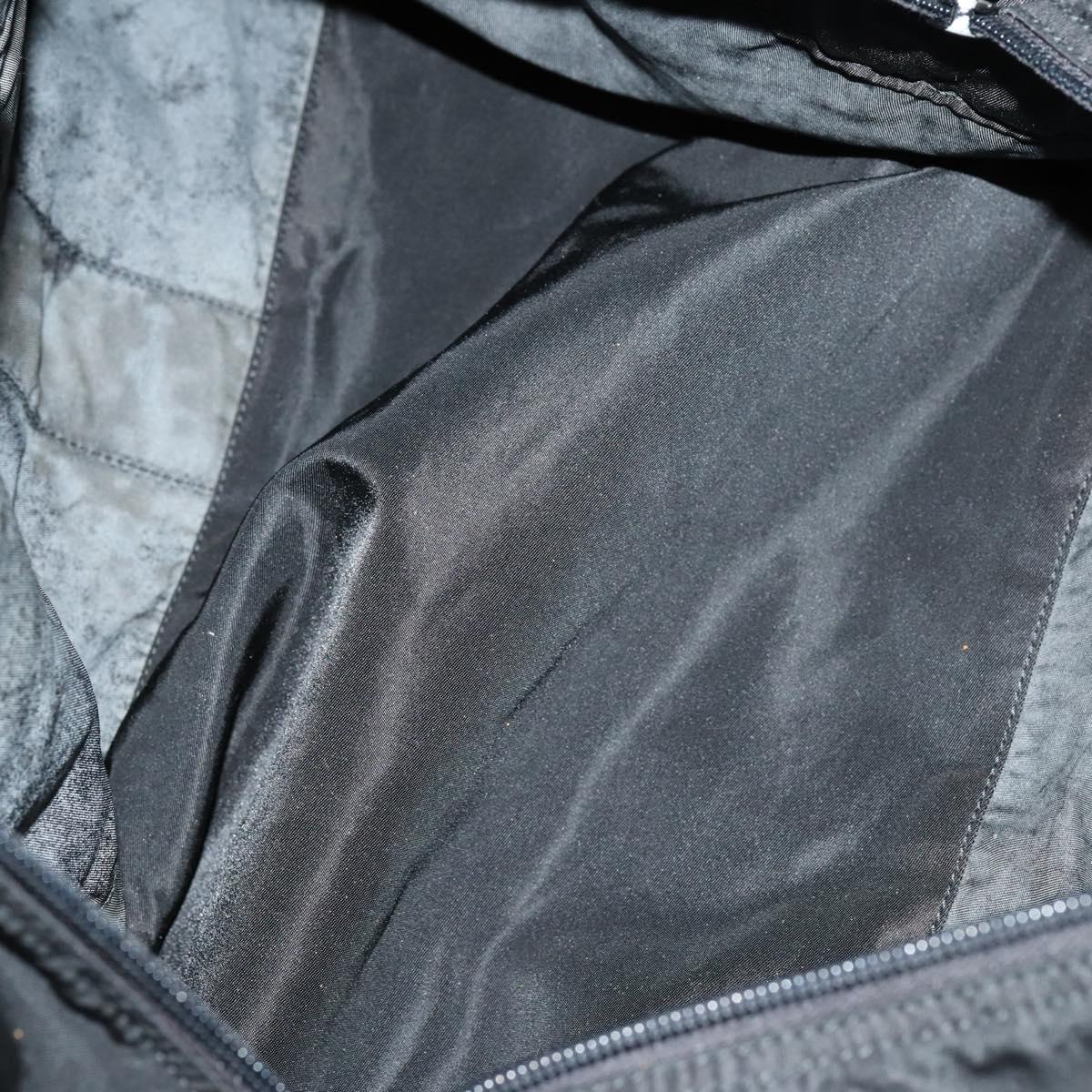 PRADA Boston Bag Nylon 2way Black Silver Auth 154610