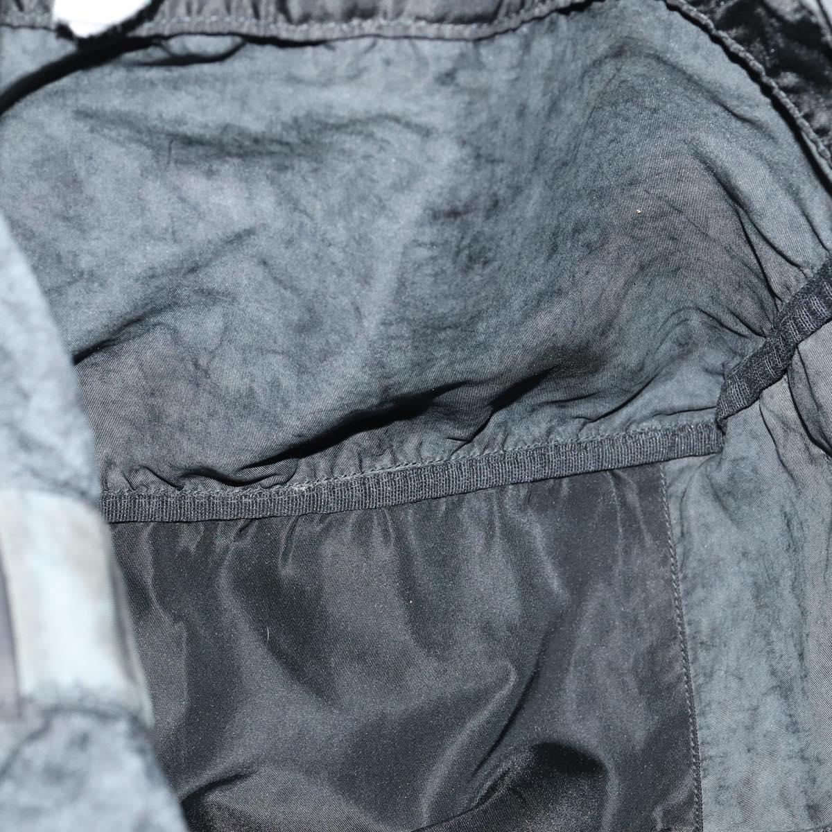 PRADA Boston Bag Nylon 2way Black Silver Auth 154610