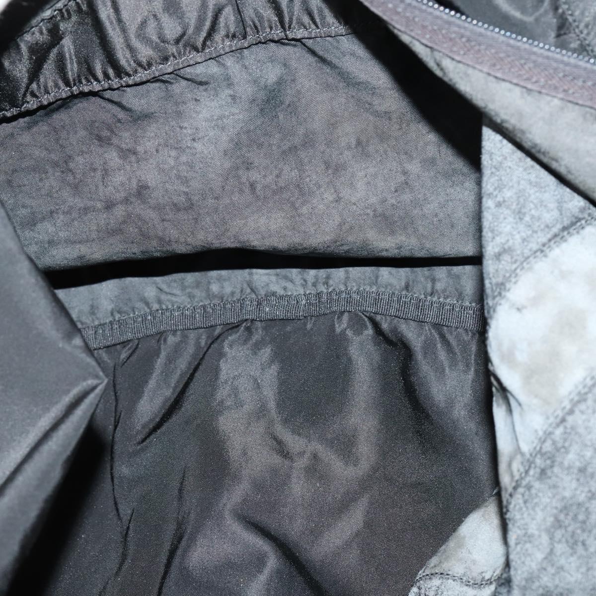 PRADA Boston Bag Nylon 2way Black Silver Auth 154610