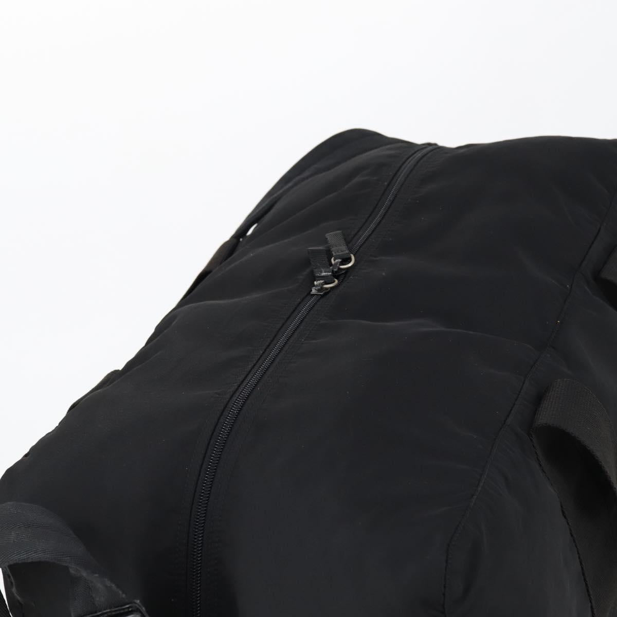 PRADA Boston Bag Nylon 2way Black Silver Auth 154610