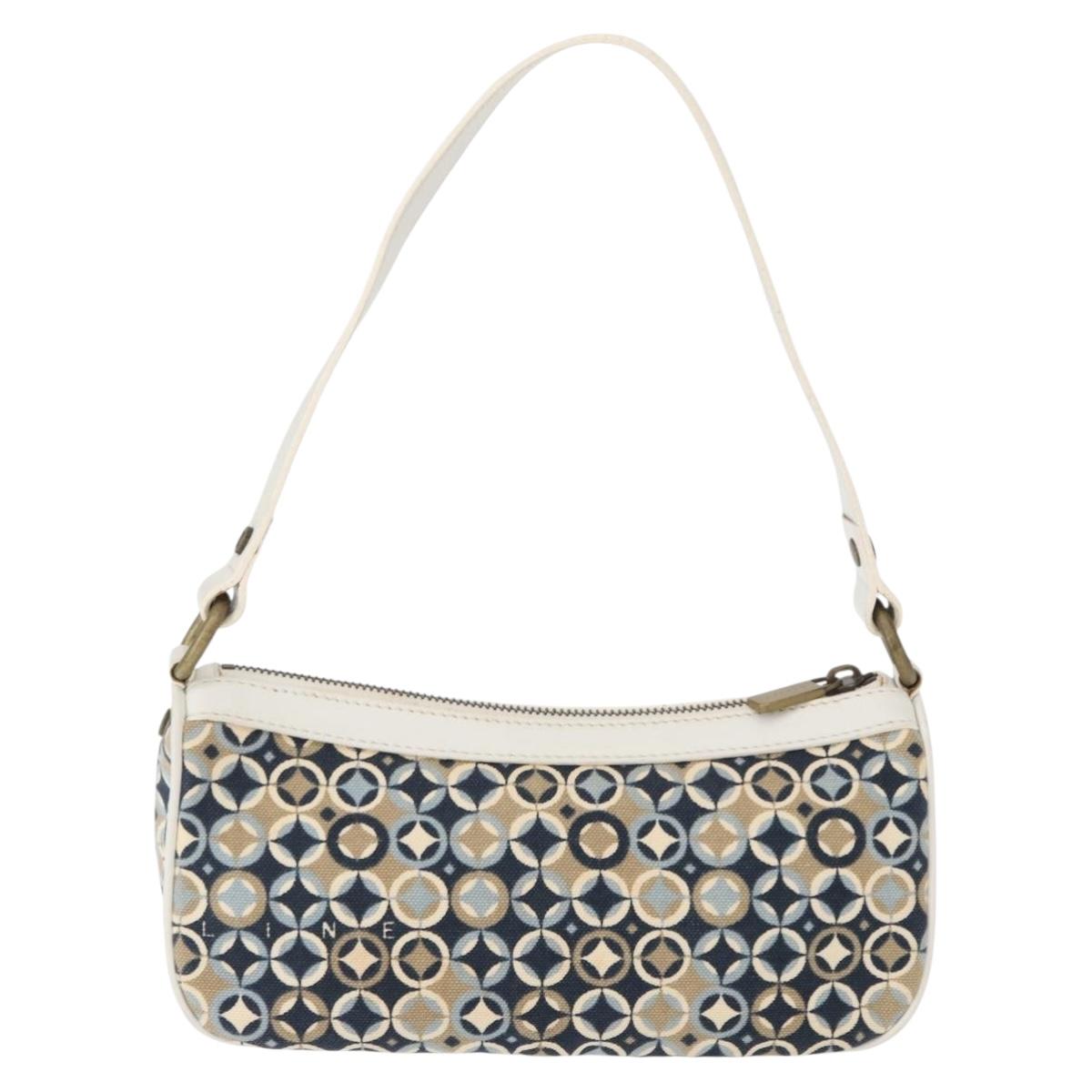 CELINE Accessory Pouch Canvas Navy Auth 154611