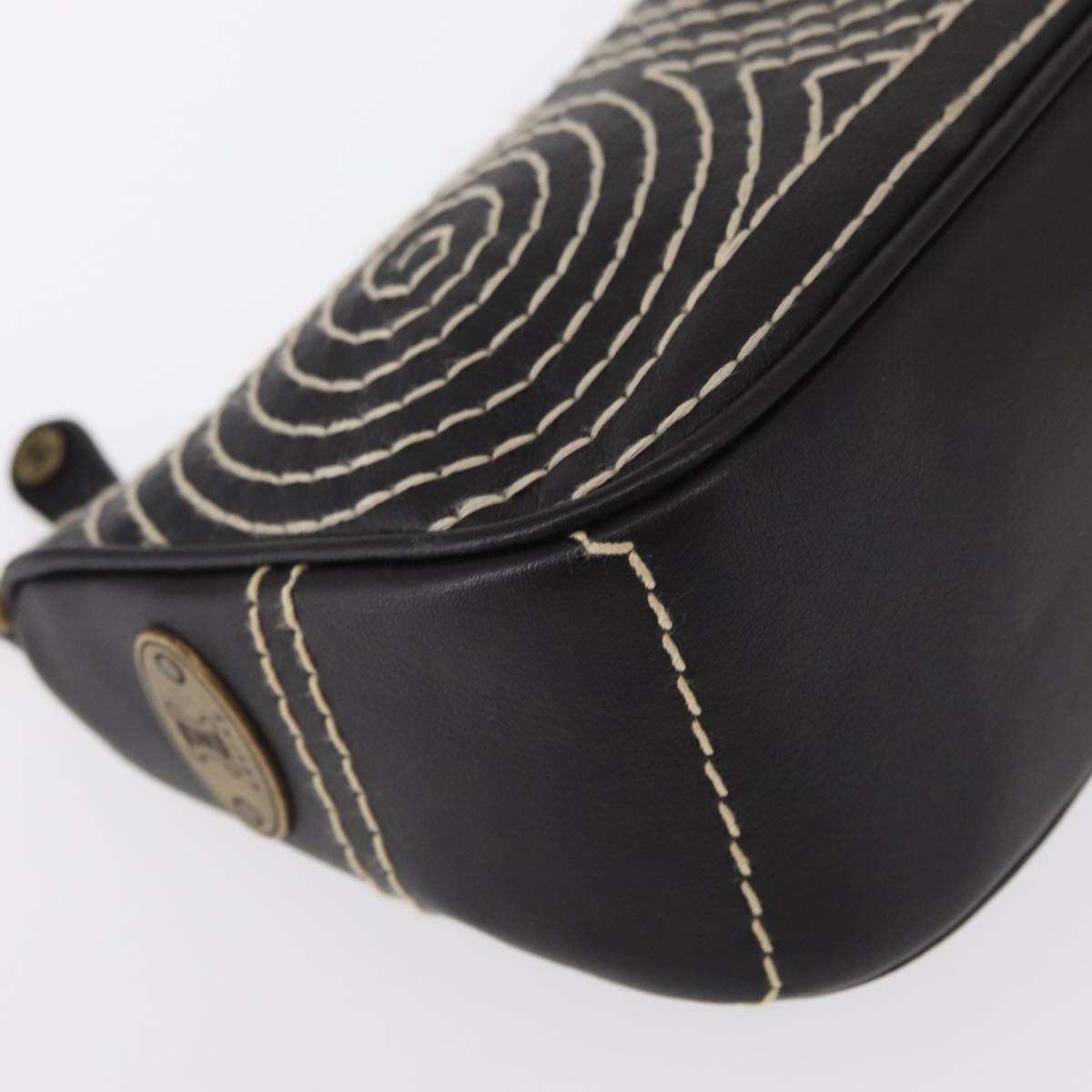 CELINE Accessory Pouch Canvas Brown Auth 154612V