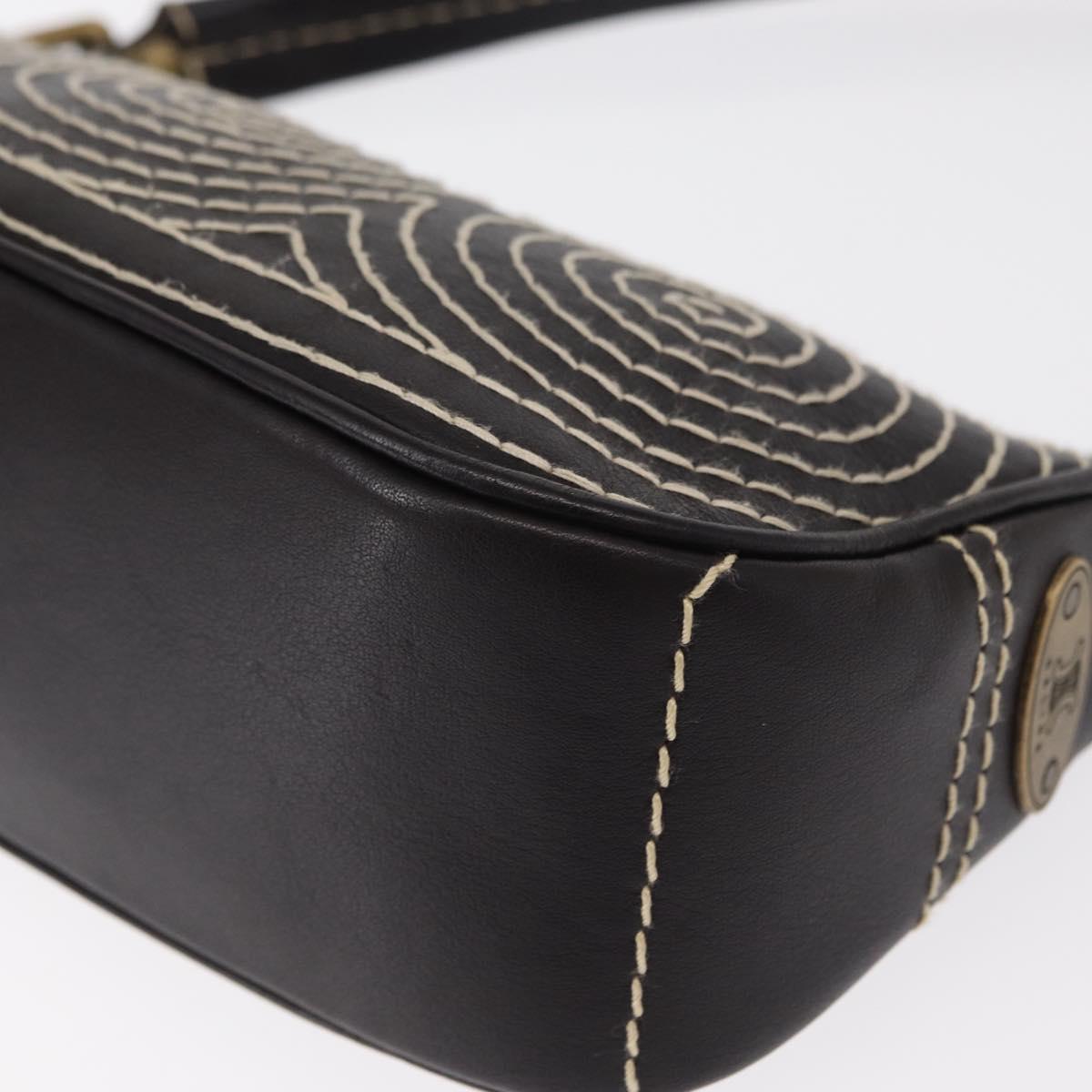 CELINE Accessory Pouch Canvas Brown Auth 154612V