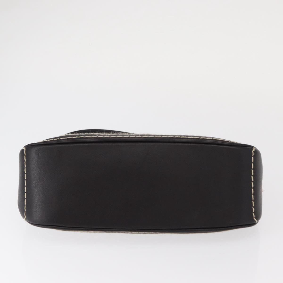 CELINE Accessory Pouch Canvas Brown Auth 154612V