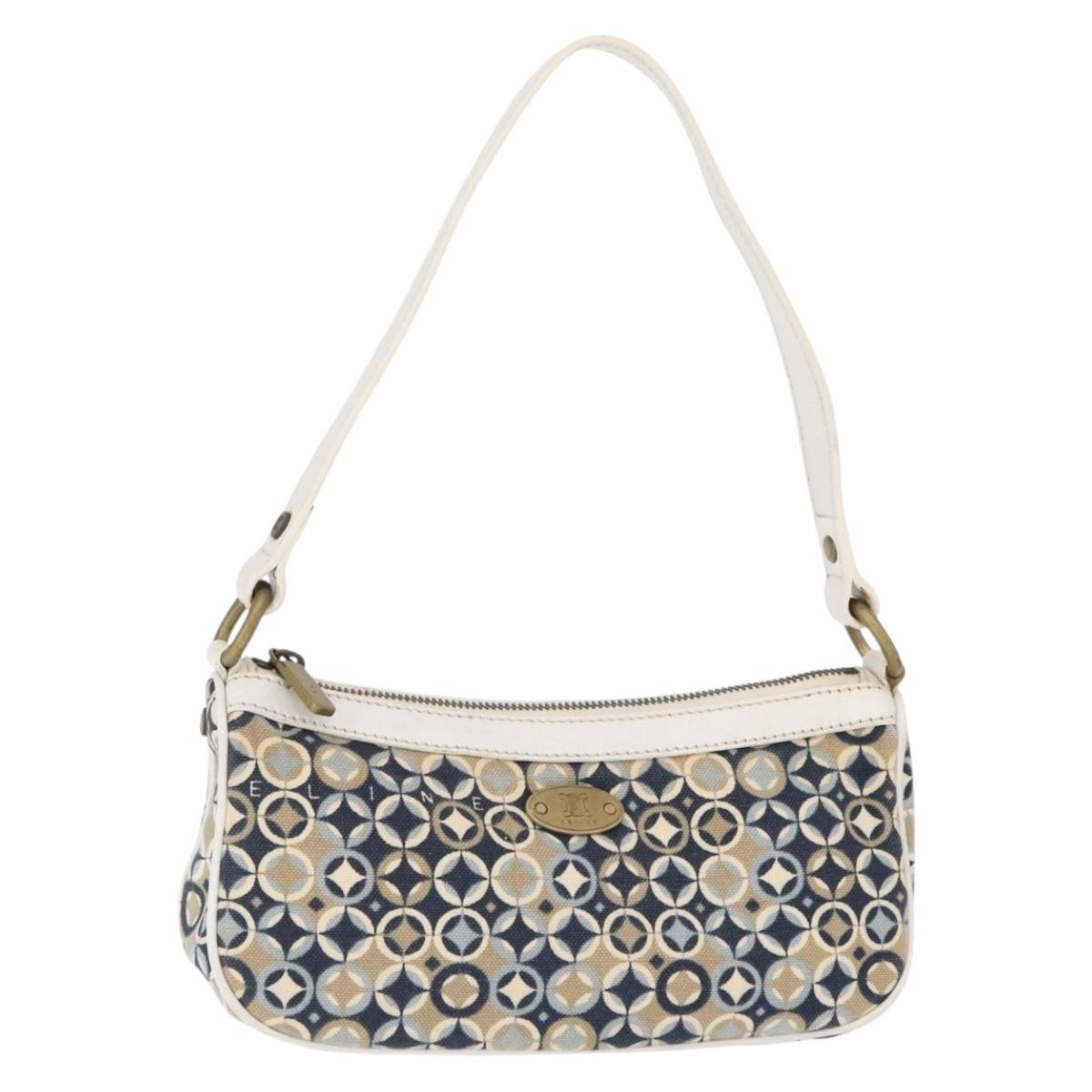 CELINE Accessory Pouch Canvas Navy Auth 154613