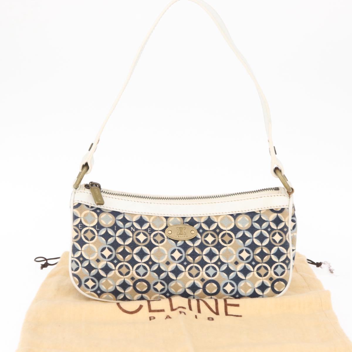 CELINE Accessory Pouch Canvas Navy Auth 154613