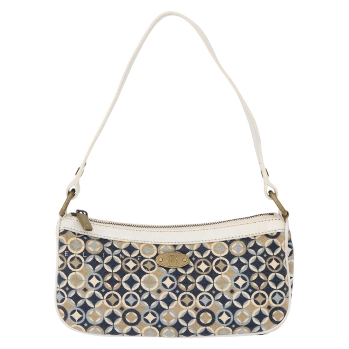 CELINE Accessory Pouch Canvas Navy Auth 154613