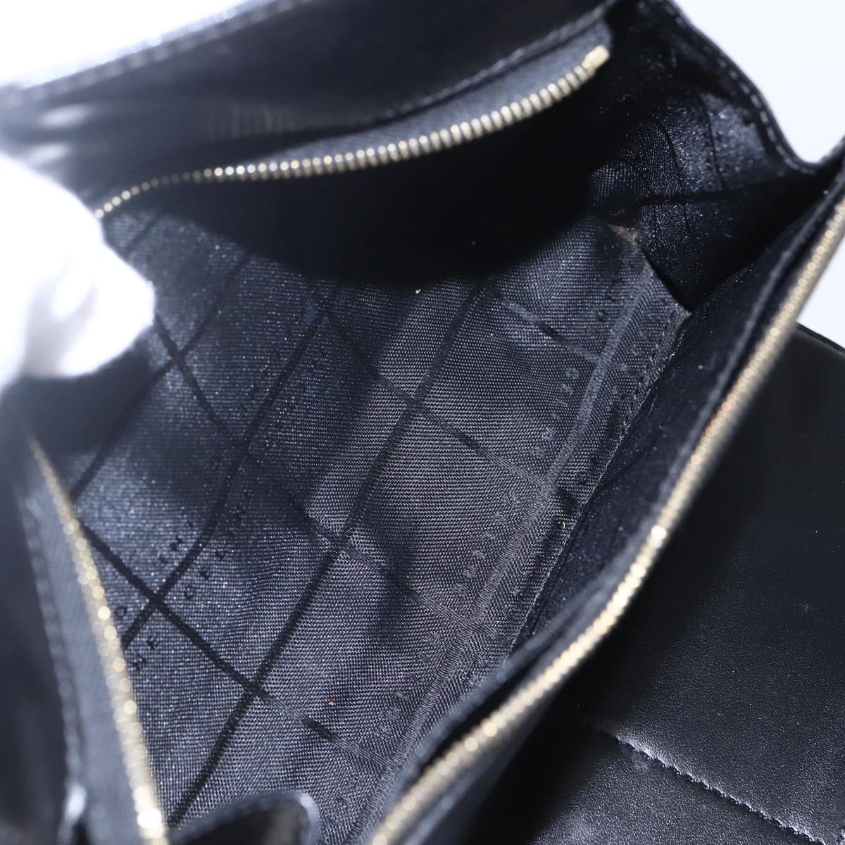 CELINE Macadam Canvas Shoulder Bag PVC Leather Black Gold Auth 154614