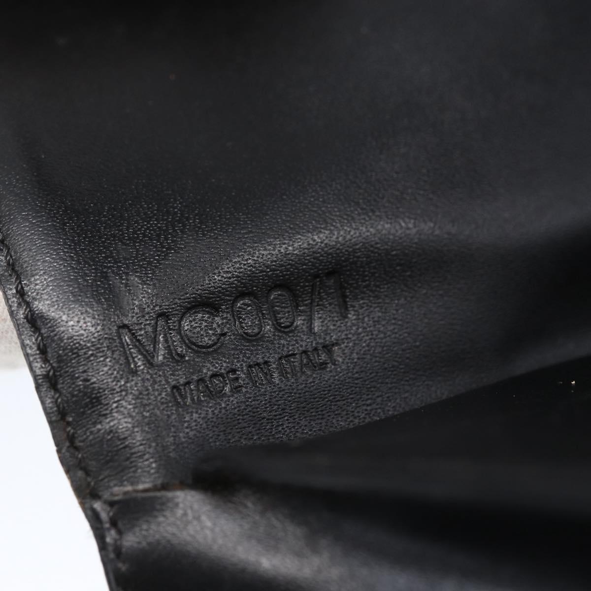 CELINE Macadam Canvas Shoulder Bag PVC Leather Black Gold Auth 154614