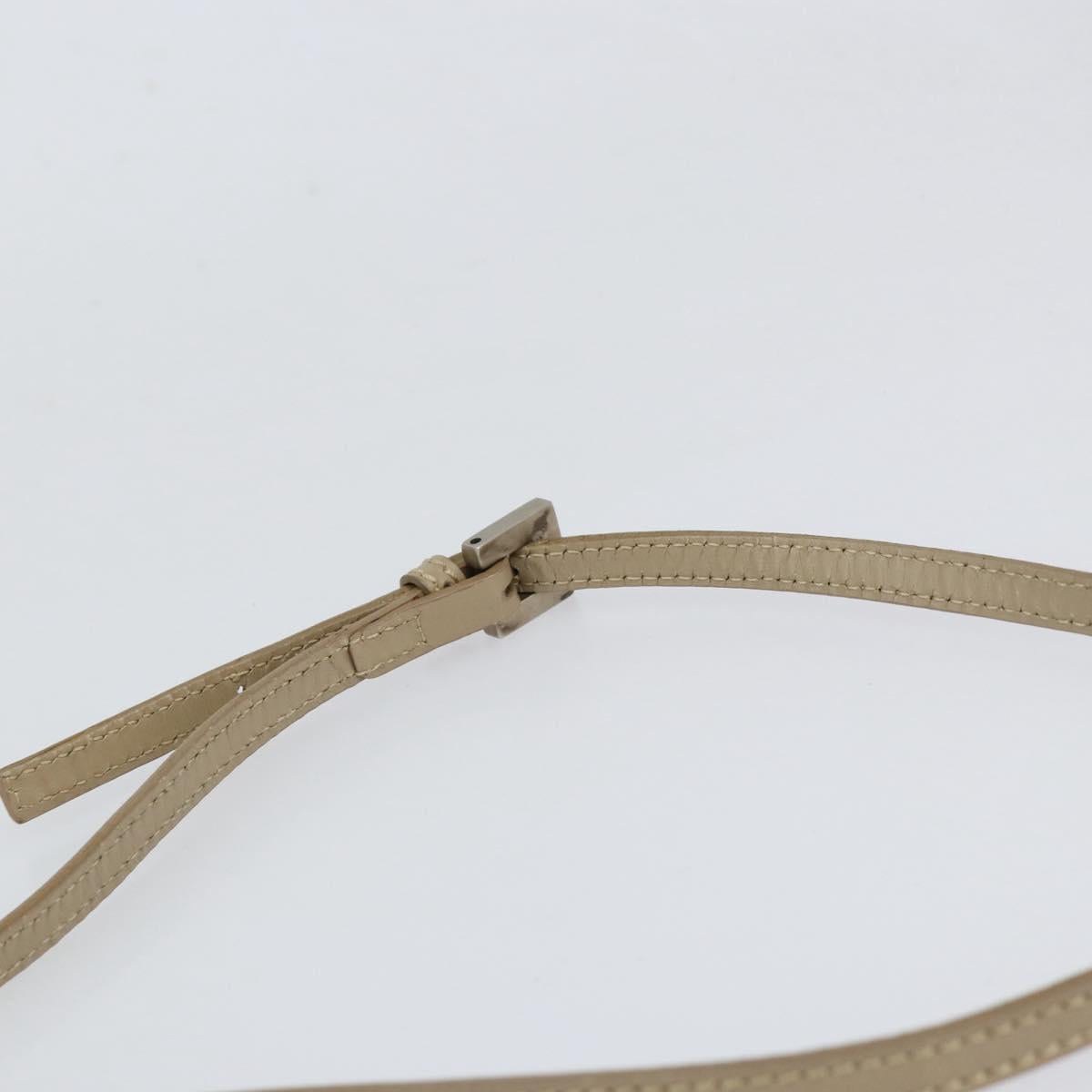 FENDI Zucchino Canvas Shoulder Bag Beige Silver Auth 154619