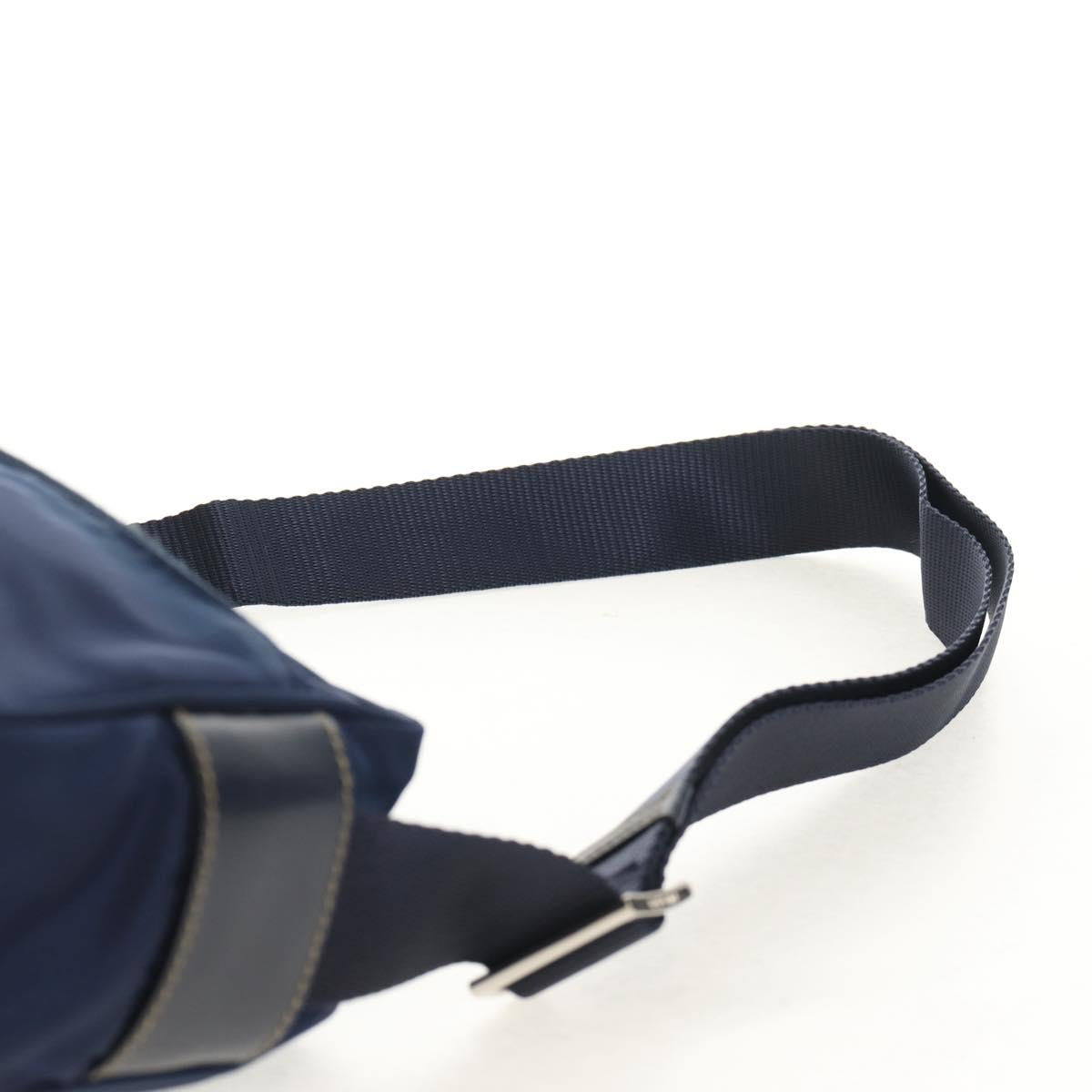 PRADA Shoulder Bag Nylon Navy Silver Auth 154621V