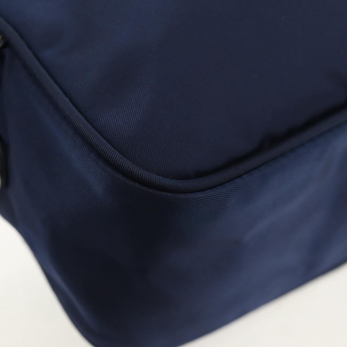 PRADA Shoulder Bag Nylon Navy Silver Auth 154621V