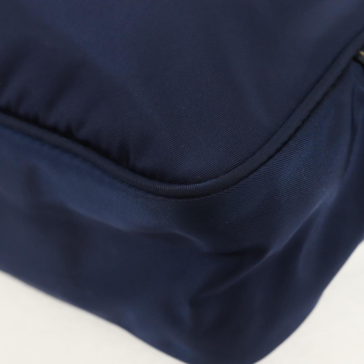 PRADA Shoulder Bag Nylon Navy Silver Auth 154621V