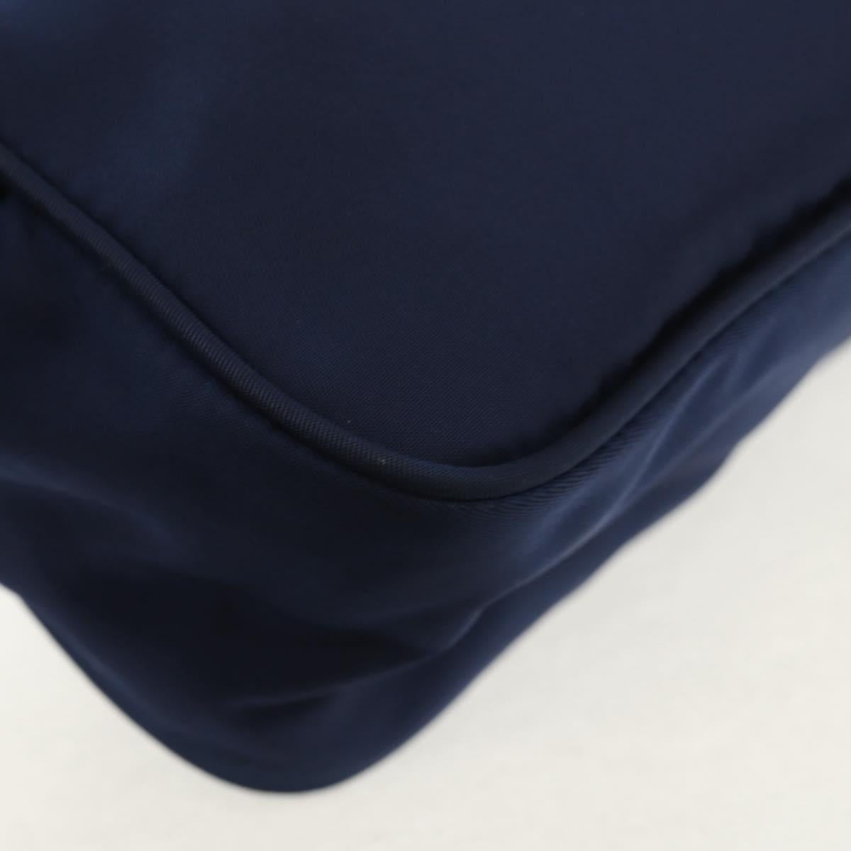 PRADA Shoulder Bag Nylon Navy Silver Auth 154621V
