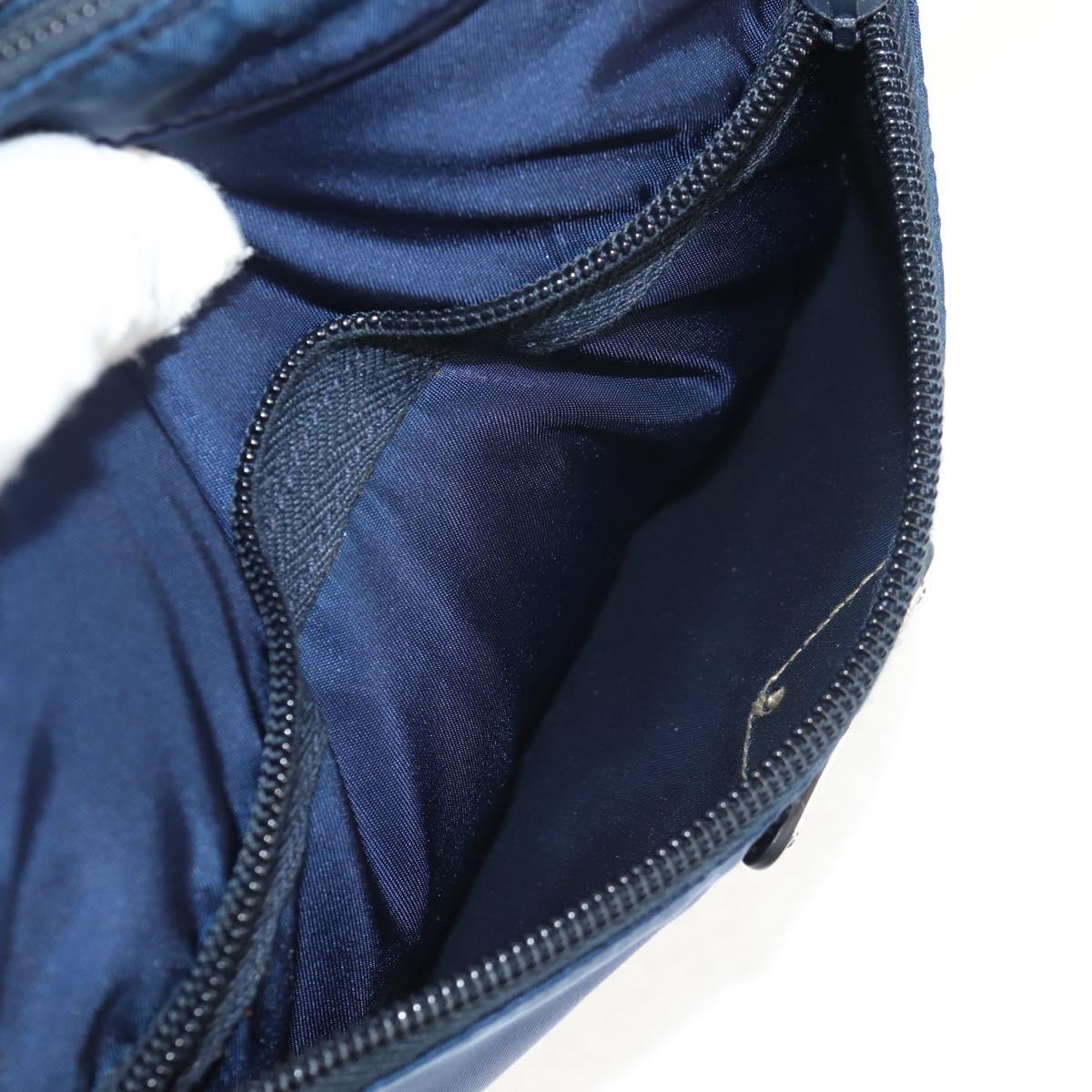 PRADA Shoulder Bag Nylon Navy Silver Auth 154621V