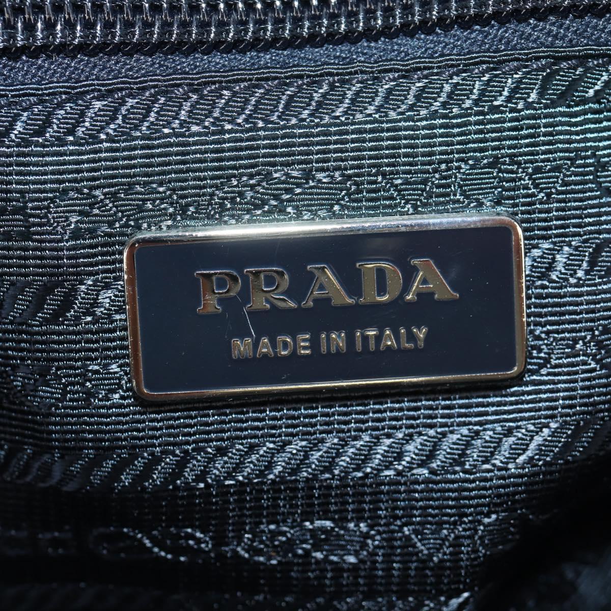 PRADA Shoulder Bag Nylon Navy Silver Auth 154621V