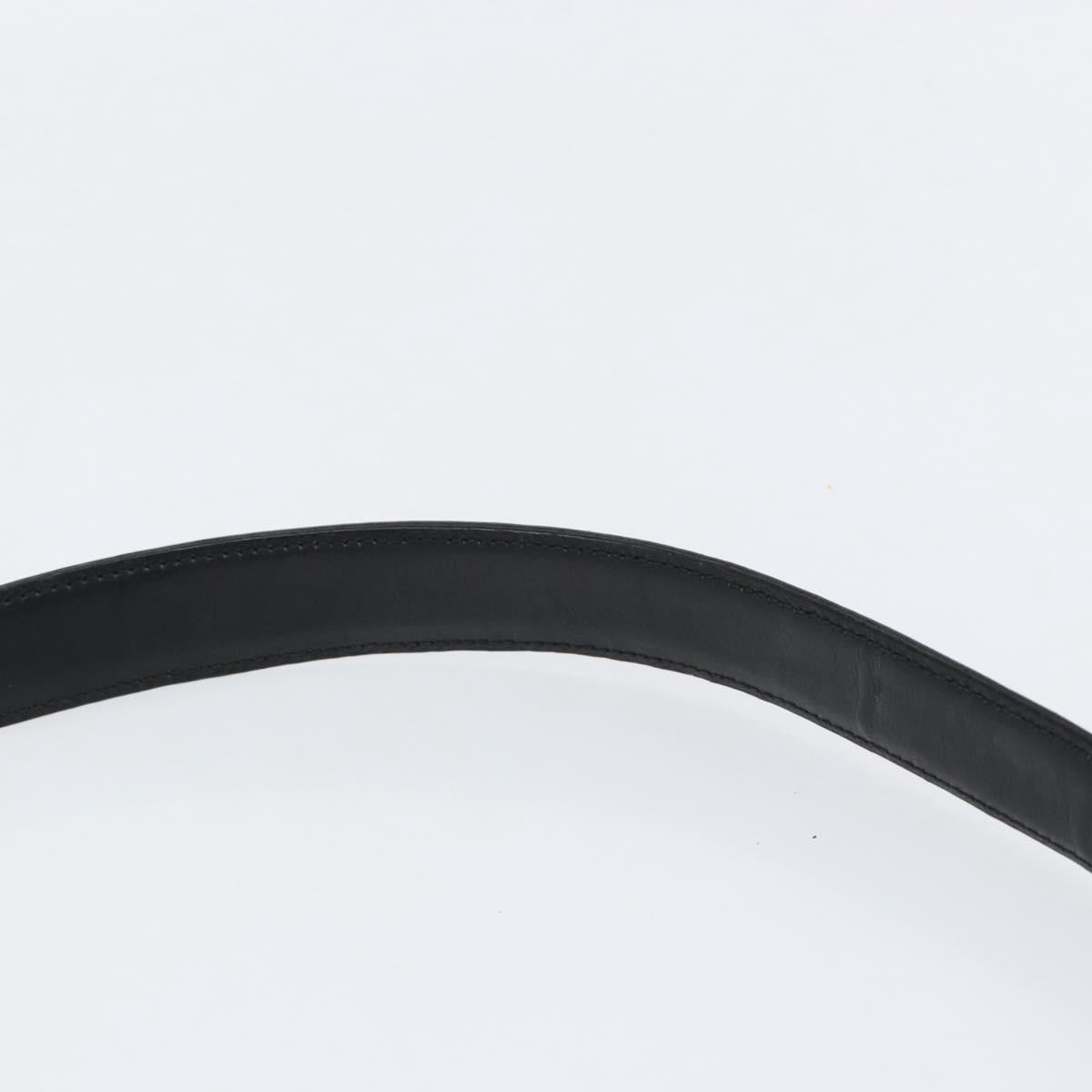 PRADA Shoulder Bag Leather Black Silver Auth 154624