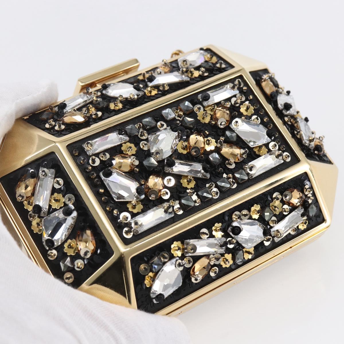 LOUIS VUITTON Beads Minodiere Shoulder Bag metal Gold LV Auth 154628SM