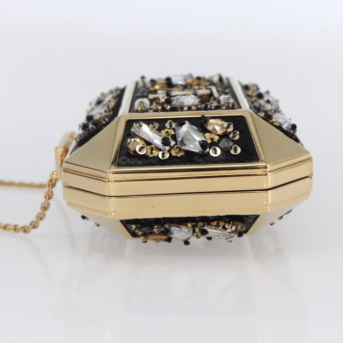 LOUIS VUITTON Beads Minodiere Shoulder Bag metal Gold LV Auth 154628SM