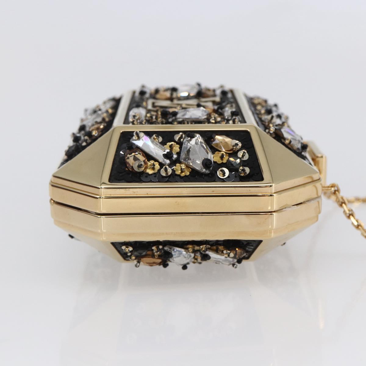 LOUIS VUITTON Beads Minodiere Shoulder Bag metal Gold LV Auth 154628SM