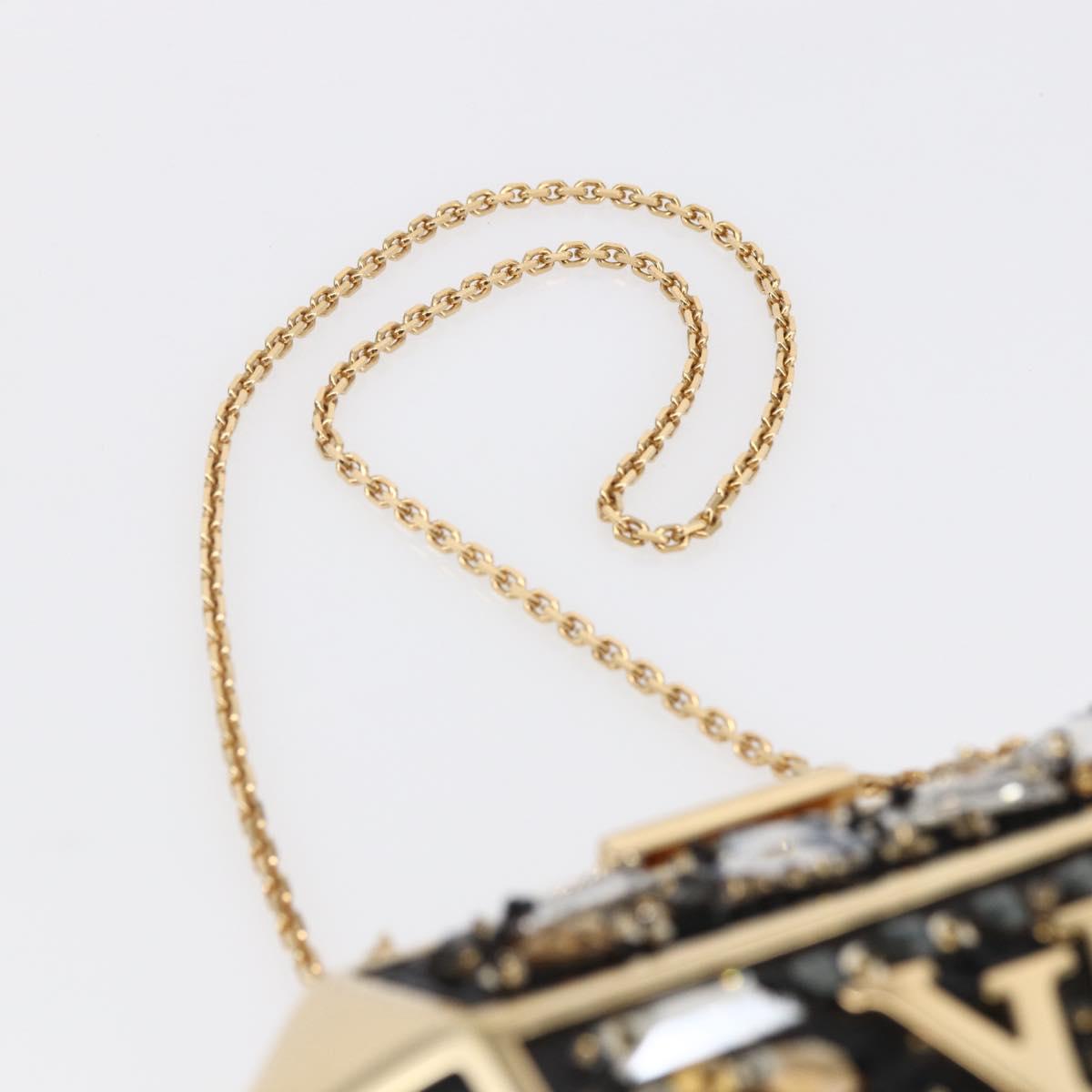 LOUIS VUITTON Beads Minodiere Shoulder Bag metal Gold LV Auth 154628SM